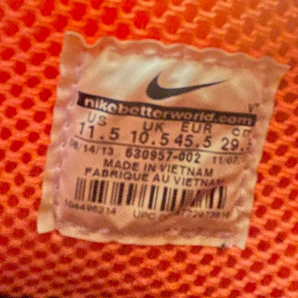 Nike Air Tech Challenge Huarache Black/Purple/Orange US11,5/EU45,5 - Picture 14 of 15